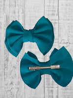 Teal Solid Layered Bow