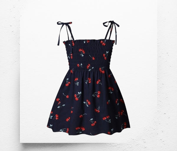 Toddler Navy Cherry Dress