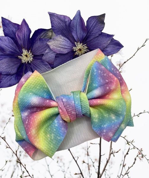 Infant Pastel Rainbow Bow Headband